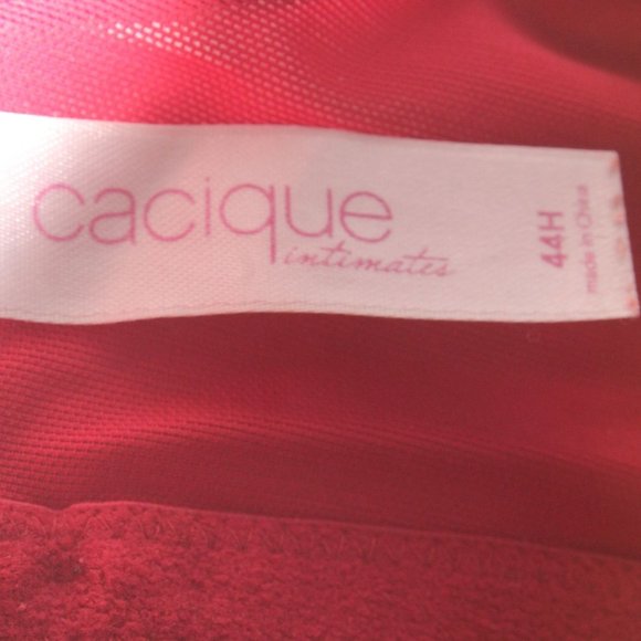Cacique 44H Red Rhinestone Embellishment Full Coverage, Underwire Padded Cup Bra - Picture 7 of 8